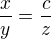 $\frac xy=\frac cz$
