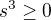 $s^3\ge 0$