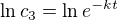 $\ln c_{3}=\ln e^{-kt}$