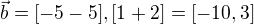 $\vec{b}=[-5-5],[1+2]=[-10,3]$