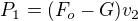 $P_1=(F_o-G)v_2$