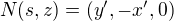 kopírovat do textarea $N(s,z)=(y',-x',0)$
