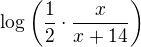 $\log \left(\frac{1}{2}\cdot \frac{x}{x+14}\right)$