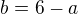 $b=6-a$