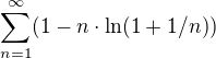 $\sum_{n=1}^{\infty }(1-n\cdot \ln (1+1/n))$