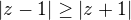 $|z-1|\ge |z+1|$
