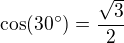 kopírovat do textarea $\cos(30°) = \frac {\sqrt 3} 2$