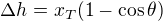 $\Delta h=x_T(1-\cos \theta) $