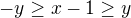 kopírovat do textarea $-y\ge x-1\ge y$