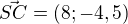 $\vec{SC}=(8;-4,5)$