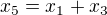 $x_5=x_1+x_3$