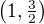 $\left ( 1, \tfrac 32 \right )$