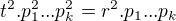 $ t^2.p_1^2...p_k^2=r^2. p_1...p_k$
