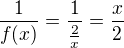 kopírovat do textarea $ \frac{1}{f(x)}= \frac 1 {\frac 2 x}=\frac x 2$