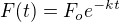 $F(t)=F_{o}e^{-kt}$