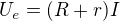 $U_e=(R+r)I$