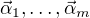 $\vec\alpha_1,\ldots,\vec\alpha_m$