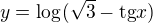 $y=\log_{}(\sqrt{3}-\text{tg}x)$
