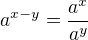kopírovat do textarea $a^{x-y}=\frac{a^x}{ a^y}$