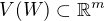 $V(W)\subset \mathbb{R}^m$