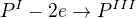 $P^I-2e\rightarrow P^{III}$