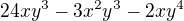 $24xy^3-3x^2y^3-2xy^4$