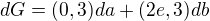 $dG=(0,3)da+(2e,3)db$