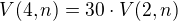 $V(4,n)=30\cdot V(2,n)$