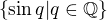 $\{\sin q|q \in\mathbb{Q}\}$