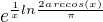 $e^{\frac1x ln\frac{2arccos(x)}{\pi}}$