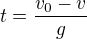 kopírovat do textarea $t=\frac{v_0-v}{g}$