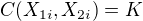 $C(X_{1i},X_{2i})=K$