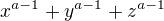 $x^{a-1} + y^{a-1}+z^{a-1}$
