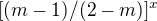 $[(m-1)/(2-m)]^{x}$