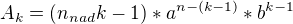 $A_k=(n_{nad} k-1)*a^{n-(k-1)}*b^{k-1}$