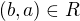 $(b,a)\in R$