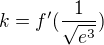 kopírovat do textarea $k=f'(\frac{1}{\sqrt{e^{3}}})$