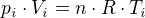 $p_{i}\cdot V_{i}=n\cdot R\cdot T_{i}$