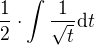 kopírovat do textarea $\frac{1}{2}\cdot\int{\frac{1}{\sqrt{t}}\mathrm{d}t}$