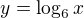 kopírovat do textarea $y=\log_6 x$
