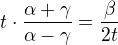 kopírovat do textarea $t\cdot \frac{\alpha+\gamma}{\alpha-\gamma}=\frac{\beta}{2t}$