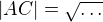 $|AC|=\sqrt{\ldots}$