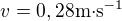 $v=0,28 \text{m�s}^{-1}$