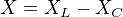 $X=X_L-X_C$