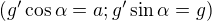 kopírovat do textarea $(g' \cos\alpha=a;g' \sin\alpha=g)$