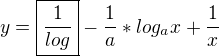 $ y=\boxed{\frac1{log}}-\frac1{a}*log_ax + \frac1{x}$