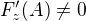 $F'_z(A)\neq 0$