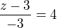 kopírovat do textarea $\frac{z-3}{-3}=4$