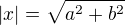 $|x|=\sqrt{a^{2}+b^{2}}$