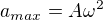 $a_{max}=A\omega^2$